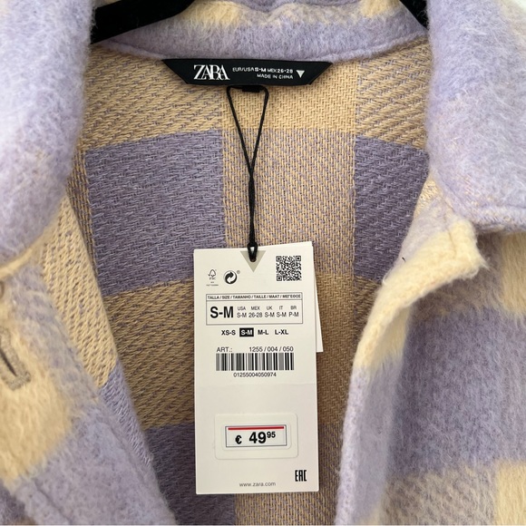 Zara Purple Plaid Overshirt - Picture 10 of 13
